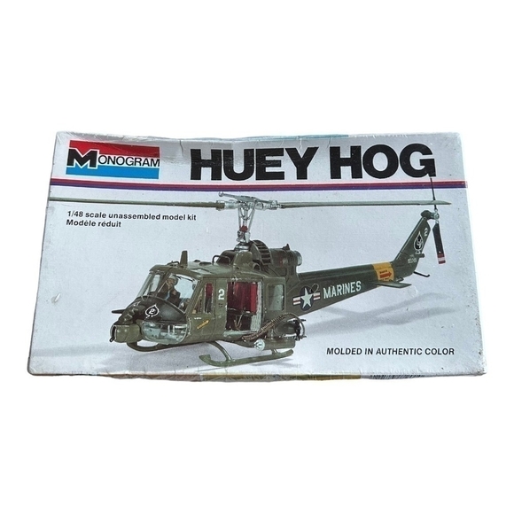 Vintage (1977) Huey Hog Helicopter 1:48 Scale Model Kit Revell Monogram 85-5201 - Picture 1 of 3